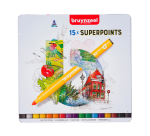 Feutre Bruynzeel Creatives Superpoints boîte 15 couleurs
