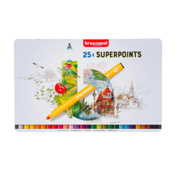 Feutre Bruynzeel Super Points boîte 25 couleurs