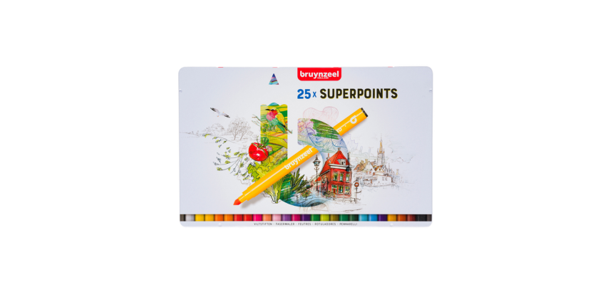 Feutre Bruynzeel Creatives Superpoints boîte 25 couleurs