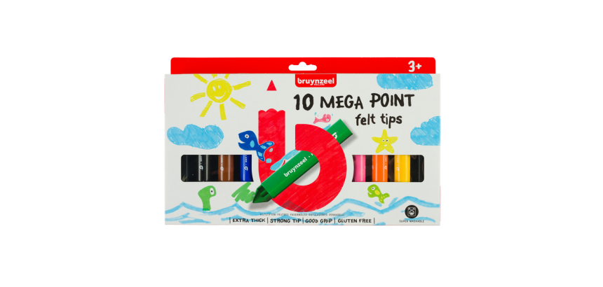 Feutre Bruynzeel Kids Mega Point set 10 couleurs