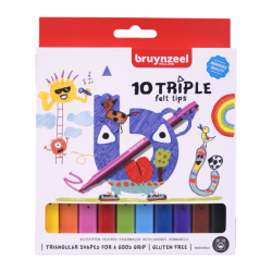 Feutre Bruynzeel Kids Triple set 10 couleurs