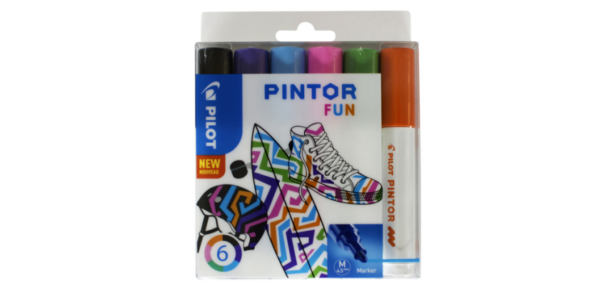 Feutre PILOT Pintor Fun Medium assorti étui 6 pièces