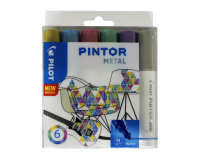 Feutre PILOT Pintor Métalllic Medium assorti 6 pièces