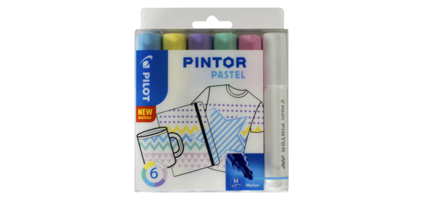 Feutre PILOT Pintor Pastel Medium assorti étui 6 pièces