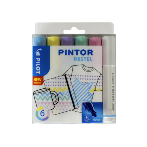 Feutre PILOT Pintor Pastel Medium assorti 6 pièces