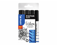 Feutre PILOT Pintor 4 largeurs assorties noir
