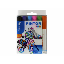 Verfstift Pilot Pintor fun fijn assorti etui à 6 stuks