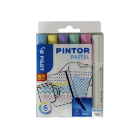 Verfstift Pilot Pintor pastel fijn assorti etui à 6 stuks