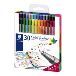 Fineliner Staedtler Triplus 334 0,3mm assorti set 24 + 6 gratuits