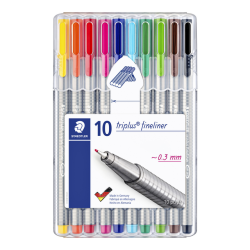 Fineliner Staedtler Triplus 334 assorti 0.3mm 10 stuks