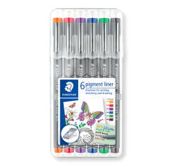 Fineliner Staedtler 308 Pigment 0,5mm assorti set 6 pièces