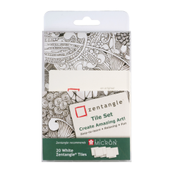 Kit dessin Sakura Zentangle blanc set 20 motifs