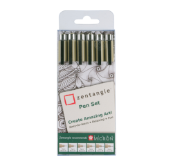 Kit dessin Sakura Zentangle noir set 6 stylos