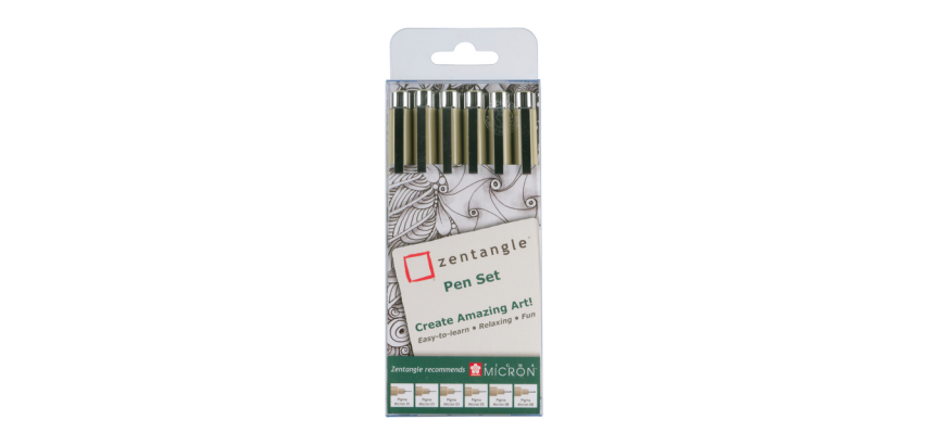 Kit dessin Sakura Zentangle noir set 6 stylos