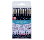 Fineliner Sakura Pigma Micron 0.4mm blister à 8 stuks assorti
