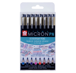 Fineliner Sakura Pigma Micron 0,4mm assorti blister 8 pièces