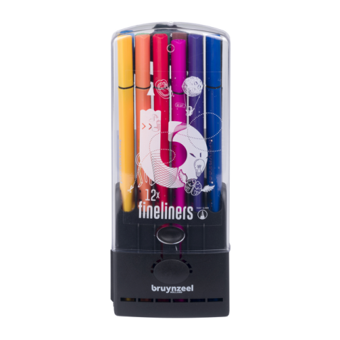 Fineliner Bruynzeel Teens 0,4mm assorti 12 pièces