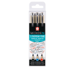 Fineliner Sakura Pigma Micron 0.4mm blister à 3 stuks assorti