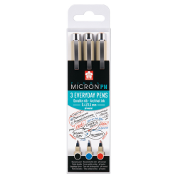 Fineliner Sakura Pigma Micron 0,4mm assorti blister 3 pièces