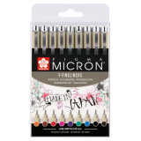 Fineliner Sakura Pigma Micron étui de 9 pièces assorti