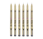 Fineliner Sakura pigma micron set 6stuks zwart