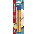 Fineliner STABILO point 88 fijn blauw blister à 3 stuks