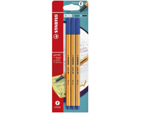 Fineliner STABILO Point 88 blister 3 pièces bleu