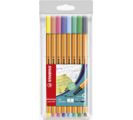 Fineliner STABILO point 88/8 Fin pastel assorti étui 8 pièces