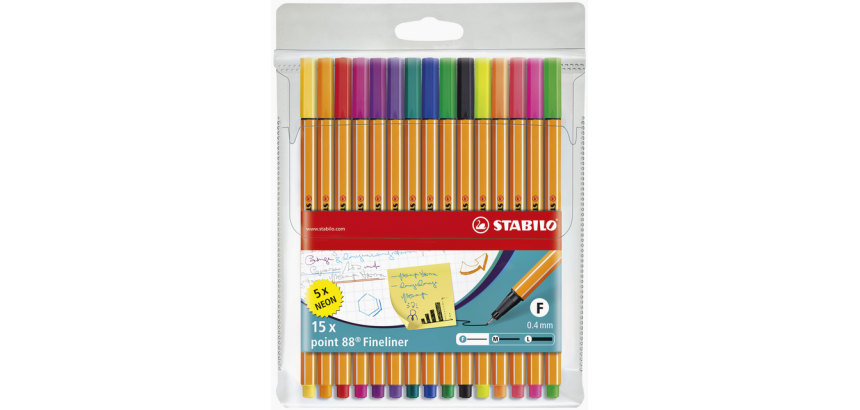 STABILO Point 88/15 Fineliner 15 Assorted Piece Case