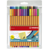 STABILO point 88/30 Fineliner Assorted Colors Set of 30 Pieces