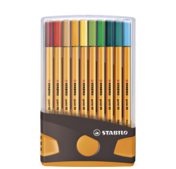 Fineliner STABILO Point 88 ColorParade étui orange/anthracite 20 pièces assorti
