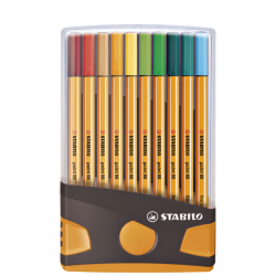 Fineliner STABILO Point 88 ColorParade étui orange/anthracite 20 pièces assorti