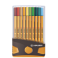 Fineliner STABILO Point 88 ColorParade étui orange/anthracite 20 pièces assorti