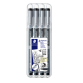 Fineliner Staedtler Pigment 308 zwart set 4 stuks