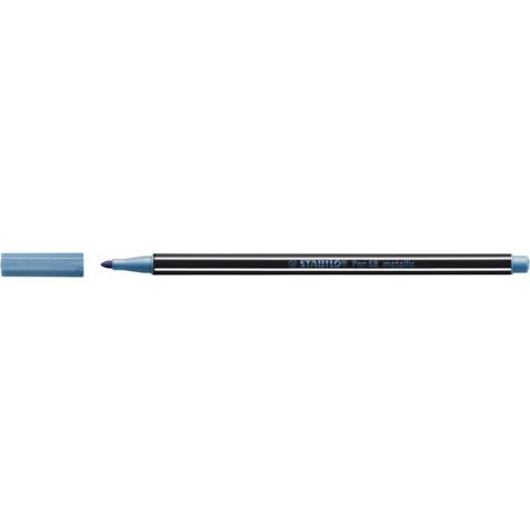 Viltstift STABILO Pen 68/841 medium metallic blauw