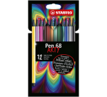 Viltstift STABILO Pen 68/12 Arty medium assorti etui à 12 stuks