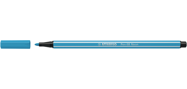 Viltstift STABILO Pen 68/031 medium neon blauw