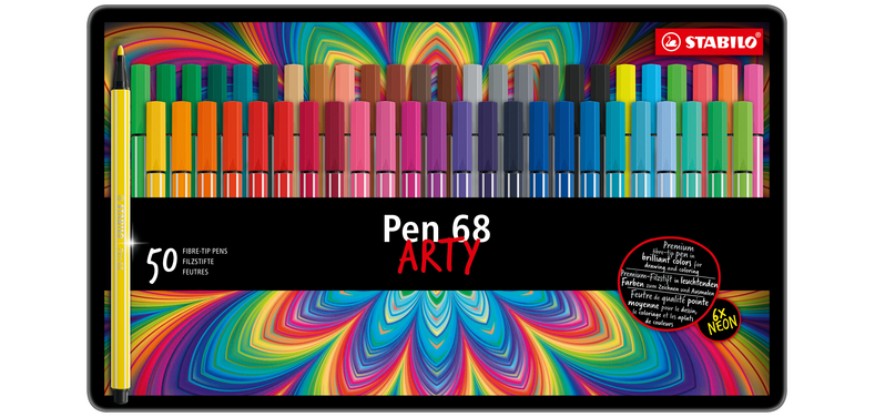STABILO Pen 68 Arty Felt-tip Medium Box 50 Colors
