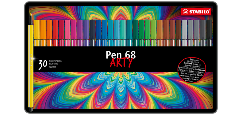 STABILO Pen 68 Arty Medium Felt-Tip Box 30 Colors