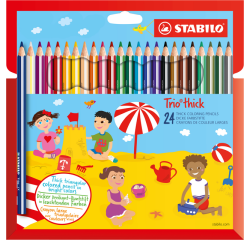 Crayons de couleur STABILO 203 Trio thick assorti blister 24 piècerti
