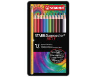 Kleurpotloden STABILO 1612 aquacolor assorti blik à 12 stuks