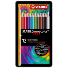 Kleurpotloden STABILO 1612 aquacolor assorti blik à 12 stuks