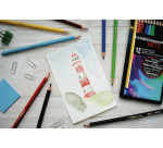 Crayon de couleur STABILO 1612 Aquacolor assorti boîte 12 pièces