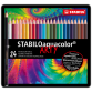 Kleurpotloden STABILO 1624 aquacolor assorti blik à 24 stuks