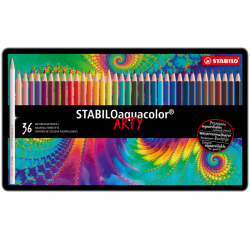 Crayon de couleur STABILO 1636 Aquacolor assorti boîte 36 pièces