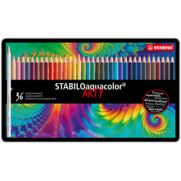 Crayon de couleur STABILO 1636 Aquacolor assorti boîte 36 pièces