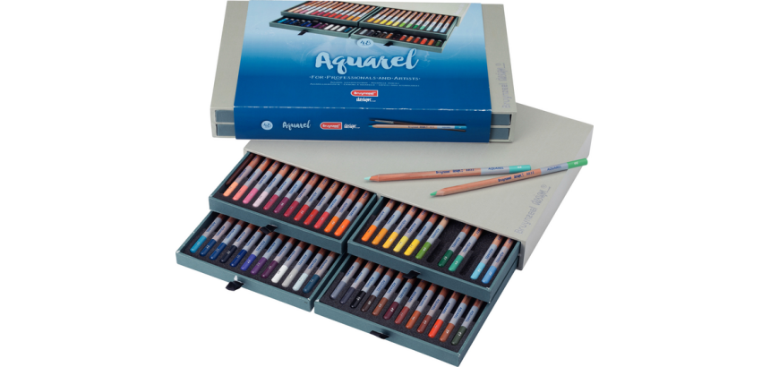 Aquarelpotlood Bruynzeel Design met luxe bewaardoos set à 48 kleuren