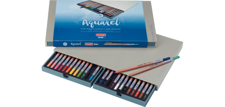 Crayon aquarelle Bruynzeel Design boîte luxeuse 24 couleurs