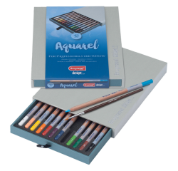 Aquarelpotlood Bruynzeel Design met luxe bewaardoos set à 12 kleuren