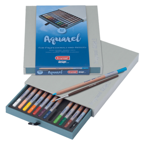 Kleurpotloden Bruynzeel 8835 Design aquarel 12stuks assort